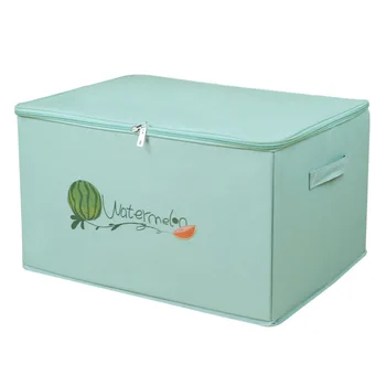 Коробка для хранения одежды на молнии, Тканевая Художественная Бытовая Складная Коробка для сортировки Jul2046 - Изображение 2  
