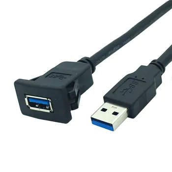 Удлинительный кабель USB 3.0 от мужчины к женщине AUX для скрытого монтажа на панели для автомобиля, грузовика, лодки, мотоцикла, приборной панели 1 М/2 м; - Изображение 1  