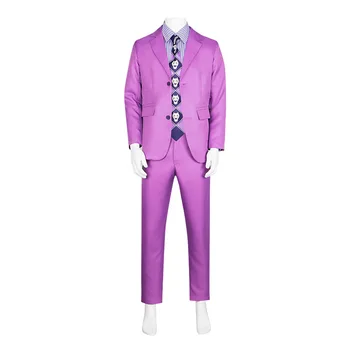 Аниме JoJo's Bizarre Adventure Kira Yoshikage Косплей Костюм для взрослых мужчин Фиолетовая униформа Карнавальные наряды на Хэллоуин - Изображение 2  