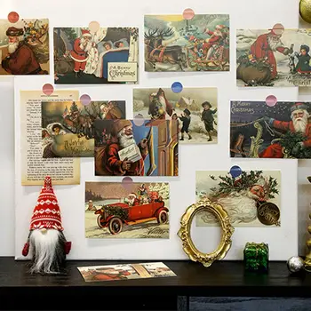 Винтажные иллюстрации, Рождественские открытки, ассорти из 30 винтажных рождественских открыток с праздничными элементами, Рождество для коллекционеров - Изображение 2  