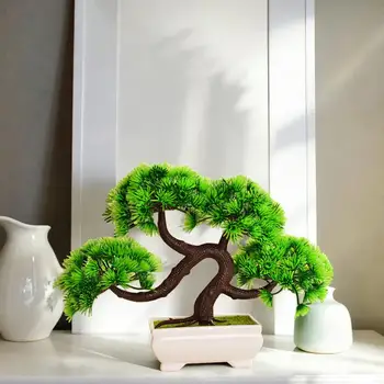 Искусственное дерево бонсай, маленькие комнатные растения, искусственное дерево в горшке, украшение из дерева - Изображение 2  