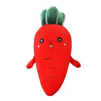Фаршированная морковь 16,53 дюймов Милая подушка Овощи Плюшевые Мягкие Плюшевые игрушки Для украшения диванной подушки Подарок на День рождения - Изображение 1  