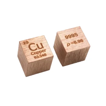 Медный куб 99,95% Высокочистой меди, Кубики металлических элементов 10 мм, куб Cu 8,9 г для обучения - Изображение 1  