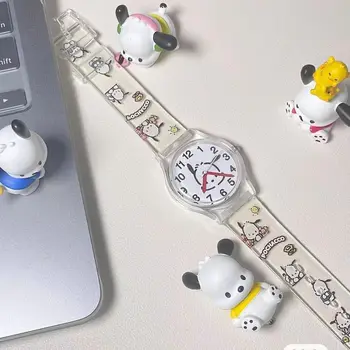 Sanrio Pocchaco Наручные часы с аниме рисунком Hello Kitty в стиле Ins, студенческие стационарные детские часы, школьные принадлежности, подарок для девочек Оптом - Изображение 2  