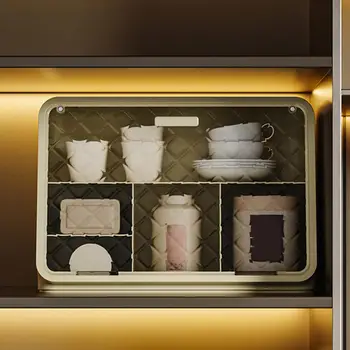 Прочный ящик для хранения, Вместительный ящик для хранения с крышкой, Пылезащитный ящик для хранения чашек на столешнице, многофункциональный держатель для чая и кофе - Изображение 2  