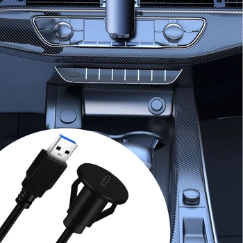 Версии USB3.0 размером 1,5 м, от мужского до женского типа C, кабель для скрытого монтажа, удлинитель для панели приборов автомобиля - Изображение 2  